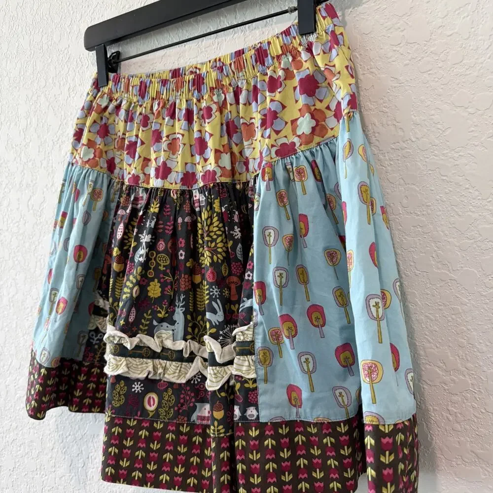 Matilda Jane Character Counts Twirl Skirt Animal Print Floral Size 12
